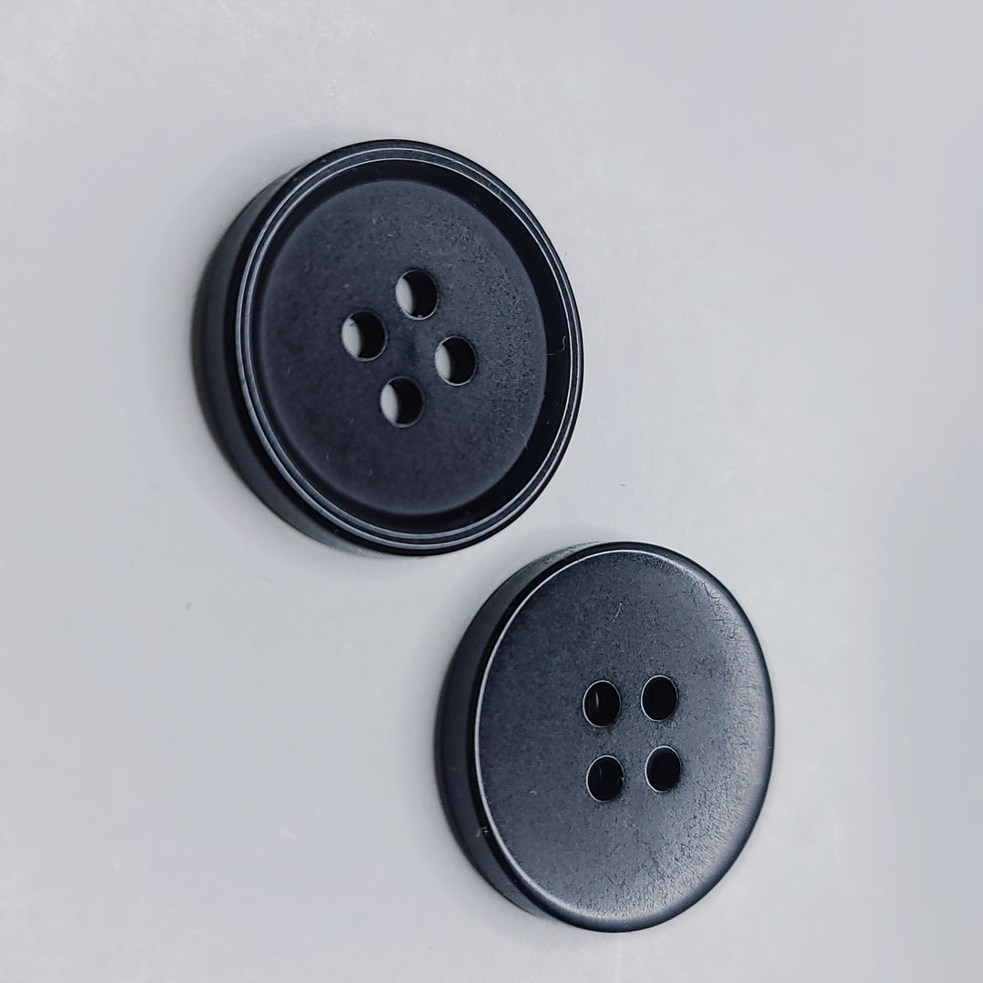 4 Hole Button - 17MM Plastic - Black - 10 Pack (6746761527409)