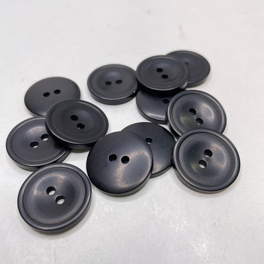 2 Hole Button - 20MM Plastic - Black - 100 Pack (6749427859569)