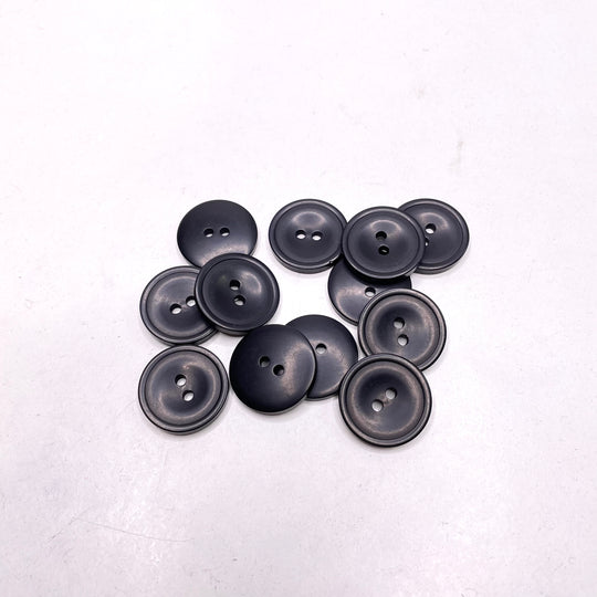 2 Hole Button - 20MM Plastic - Black - 100 Pack (6749427859569)