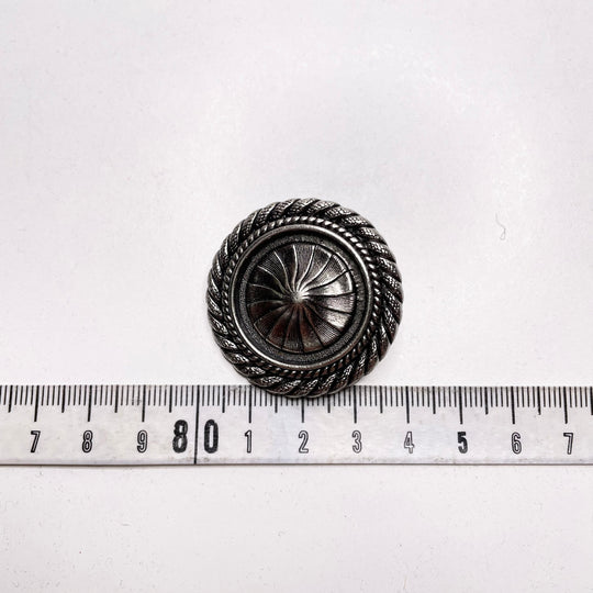 Shank Button - 38MM Metal - Silver - 5 Pack (6749477798001)