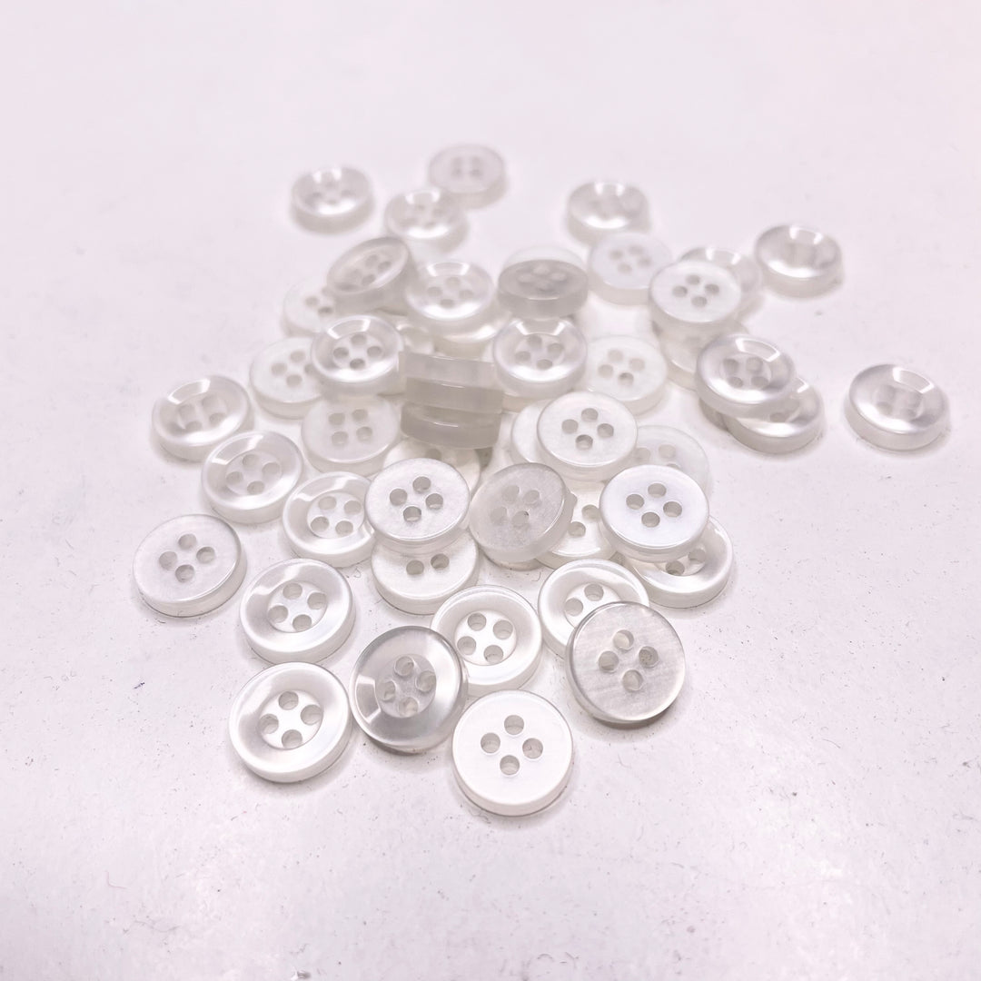 4 Hole Button - 10MM Plastic - Clear - 50 Pack (6749478944881)