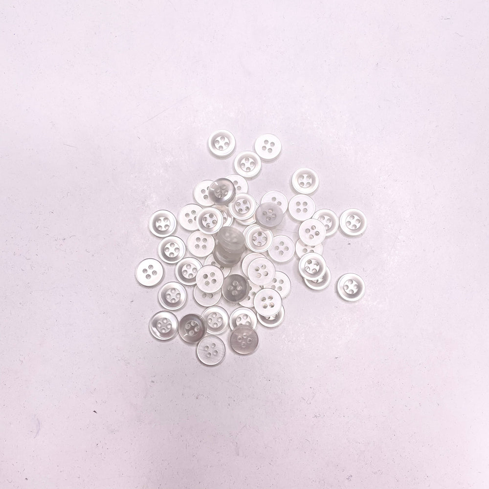 4 Hole Button - 10MM Plastic - Clear - 50 Pack (6749478944881)