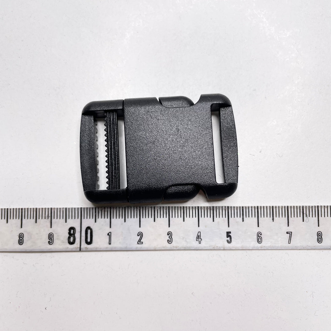 Buckle Button - 50MM Plastic - Black - 4 Pack (6749480288369)