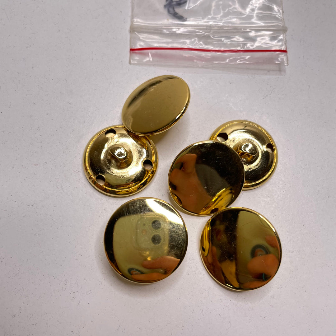 Shank Button - 18MM Metal - Gold - 6 Pack (6809577619569)