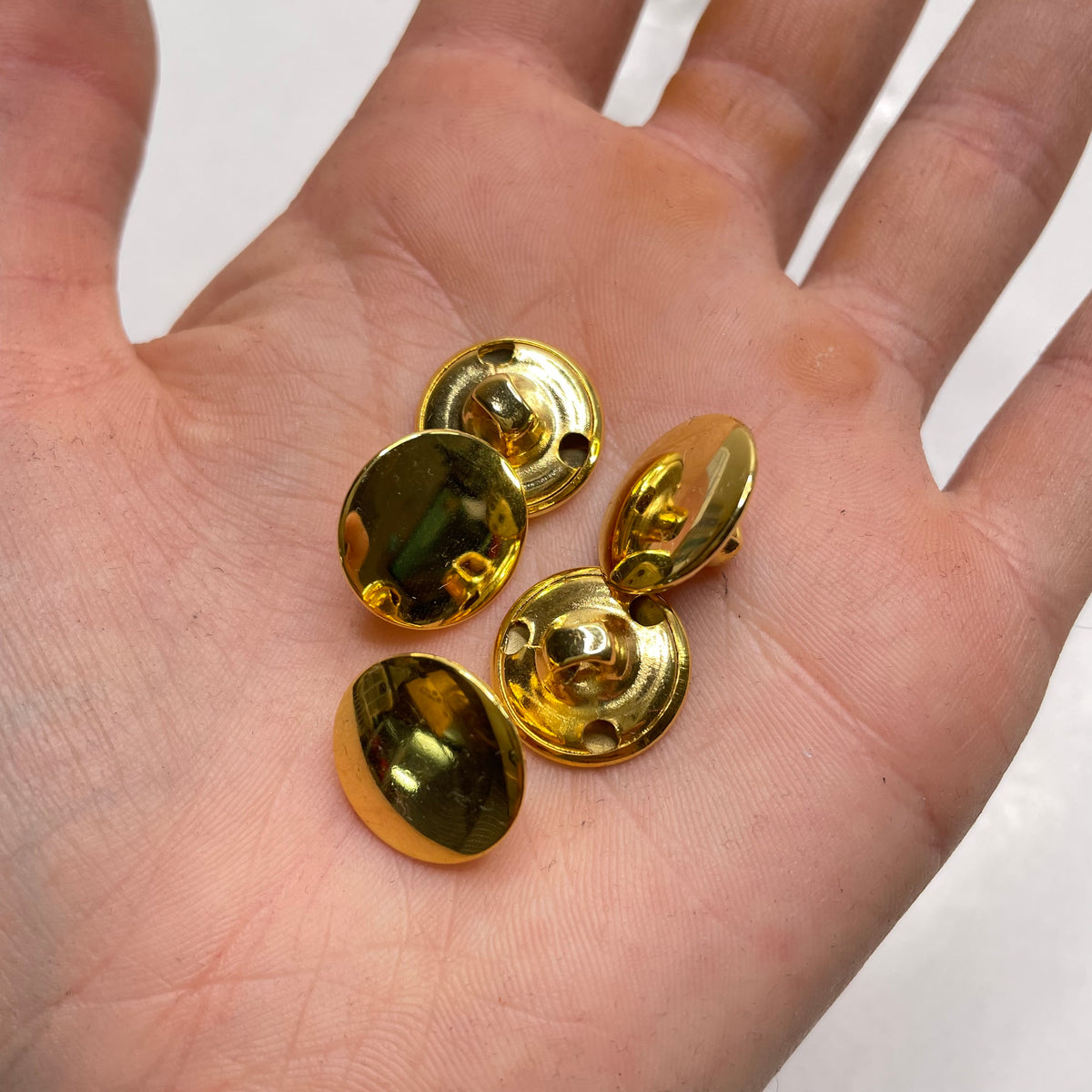 Shank Button - 16MM Metal - Gold - 5 Pack (6809578897521)