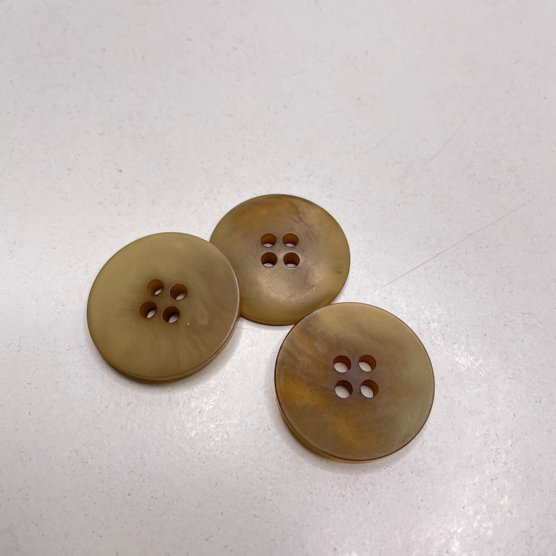 4 Hole Button - 23MM Plastic - Beige - 10 Pack (6809596264561)
