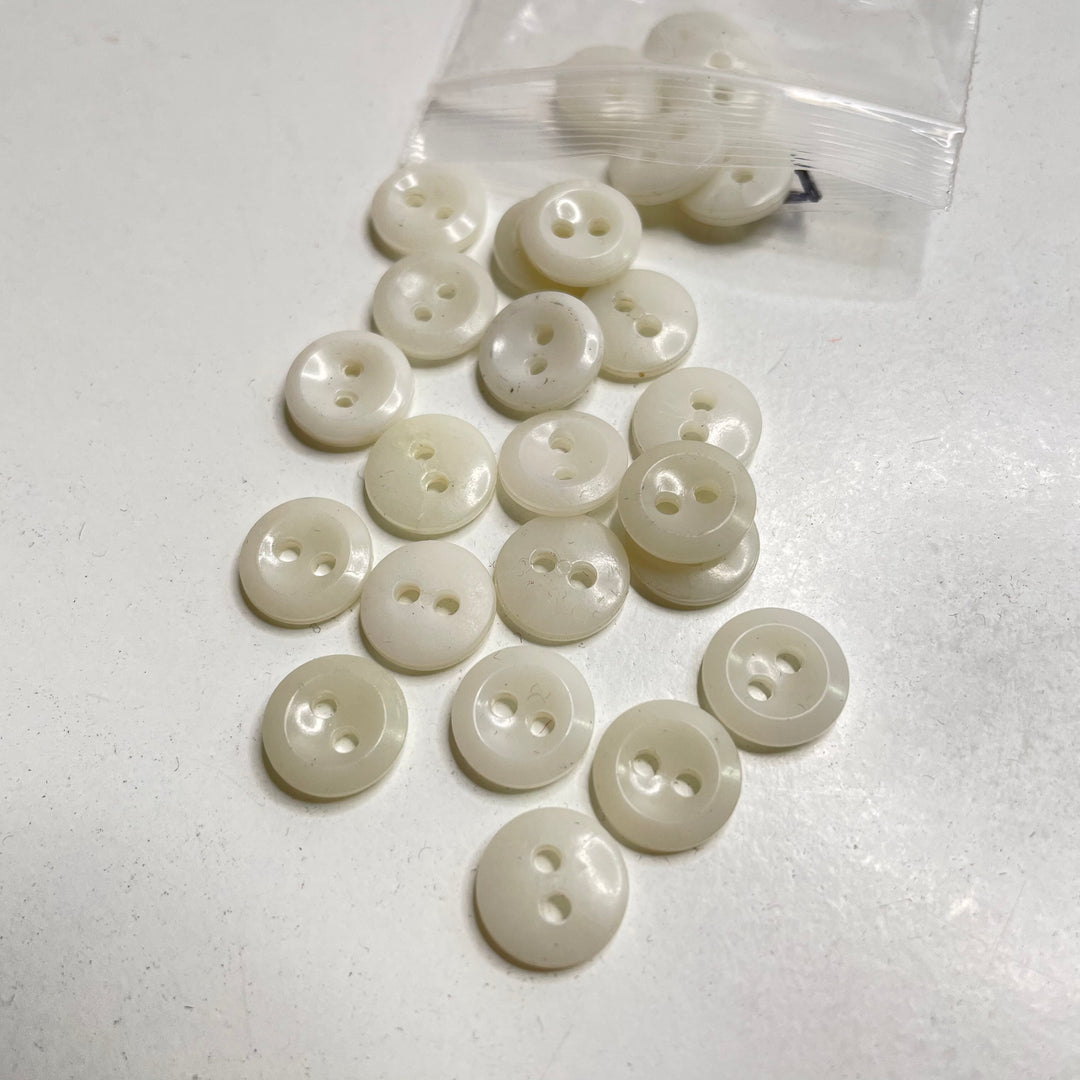 2 Hole Button - 10MM Plastic - White - 25 Pack (6809603080305)