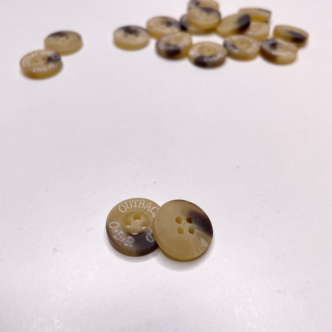 4 Hole Button - 15MM Plastic - Beige - 25 Pack (6655751913585)