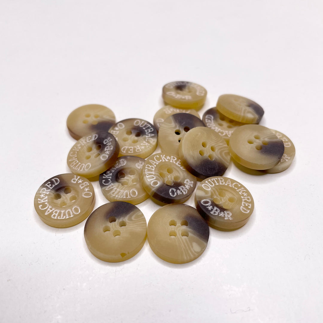 4 Hole Button - 15MM Plastic - Beige - 25 Pack (6655751913585)