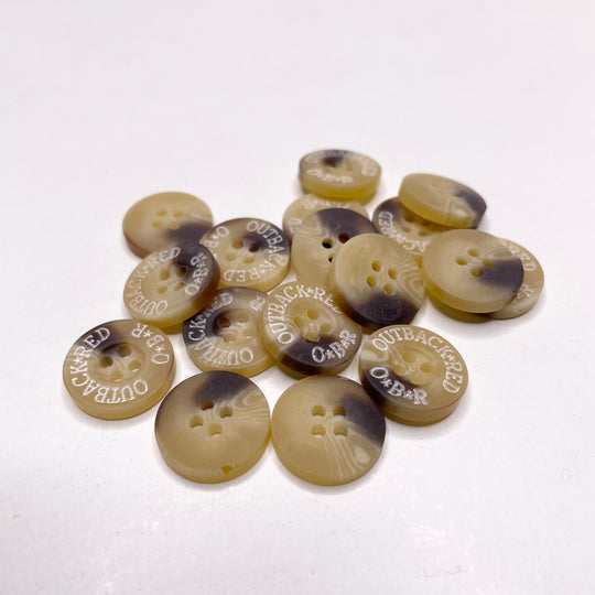4 Hole Button - 15MM Plastic - Beige - 25 Pack (6655751913585)