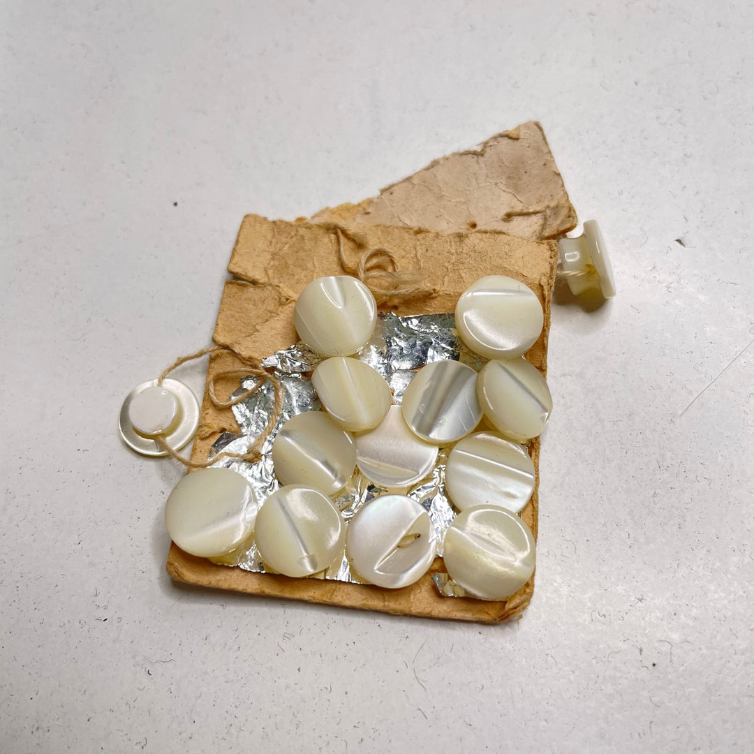 Shank Button - 9MM Plastic - Cream - 14 Pack (6809616482417)