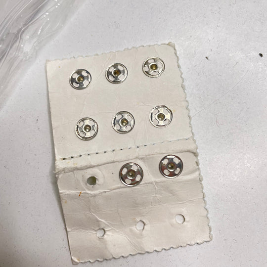 Sew-on Snap Button - 7MM Metal - Silver - 8 Pack (6809616810097)