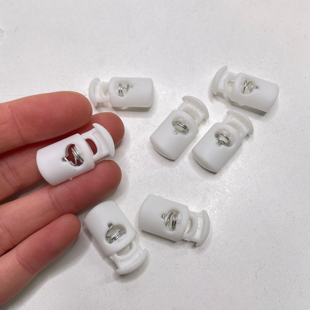 Toggle Button - 14MM Plastic - White - 7 Pack (6812163145841)
