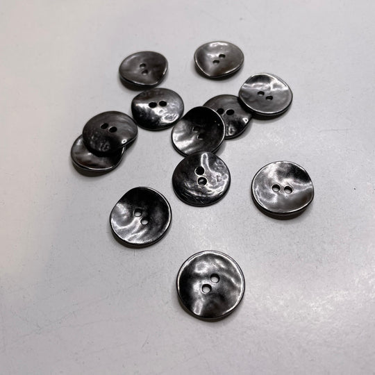 2 Hole Button - 18MM Metal - Silver - 12 Pack