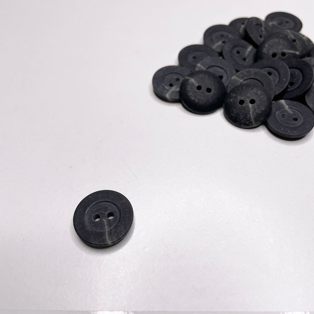 2 Hole Button - 18MM Plastic - Black/Grey (6656645398641)
