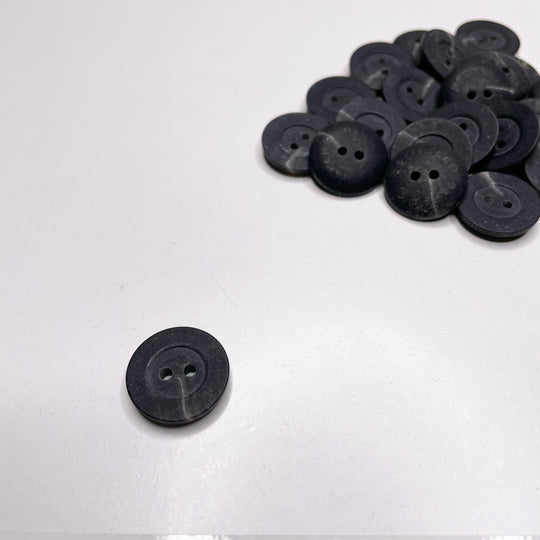 2 Hole Button - 18MM Plastic - Black/Grey (6656645398641)
