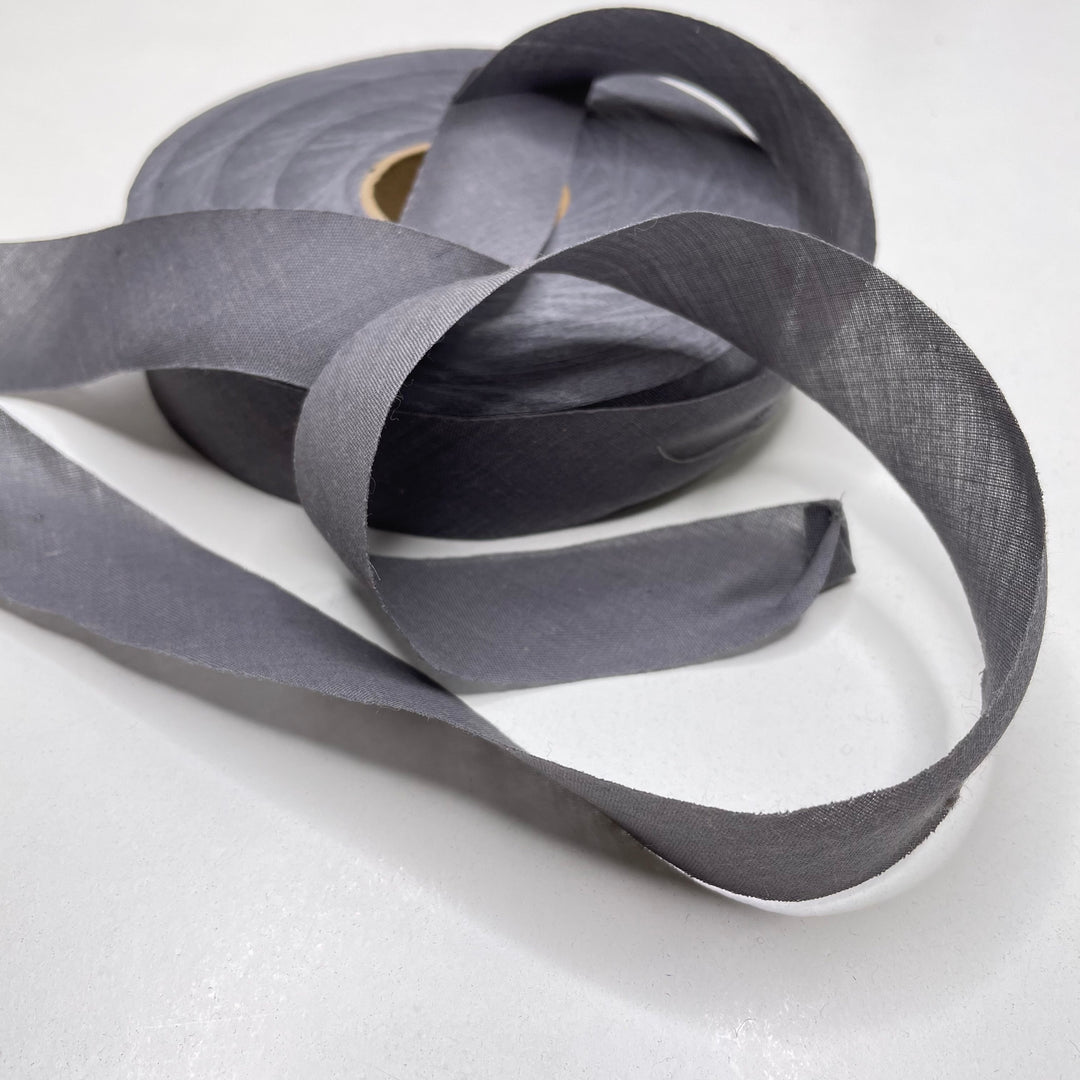 1" Continuous Woven Bias Tape - Grey - 1M (6744128553073)