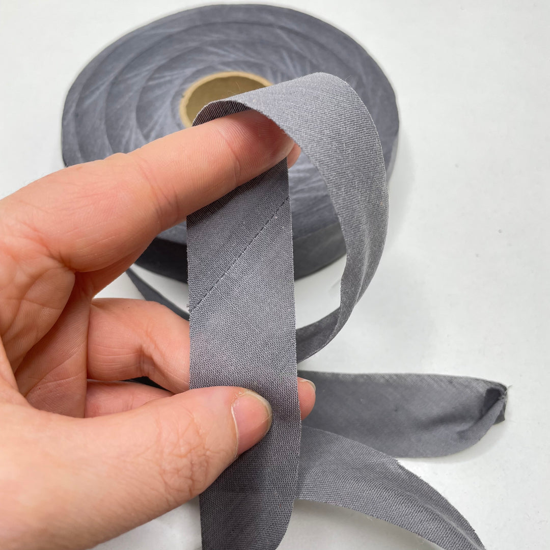 1" Continuous Woven Bias Tape - Grey - 1M (6744128553073)