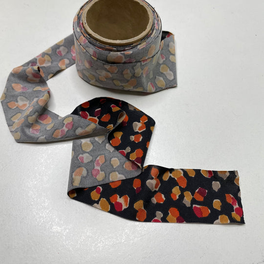 1 ⅙" Continuous Knit Bias Tape - Black/Orange - 3M Bundle (6817816903793)