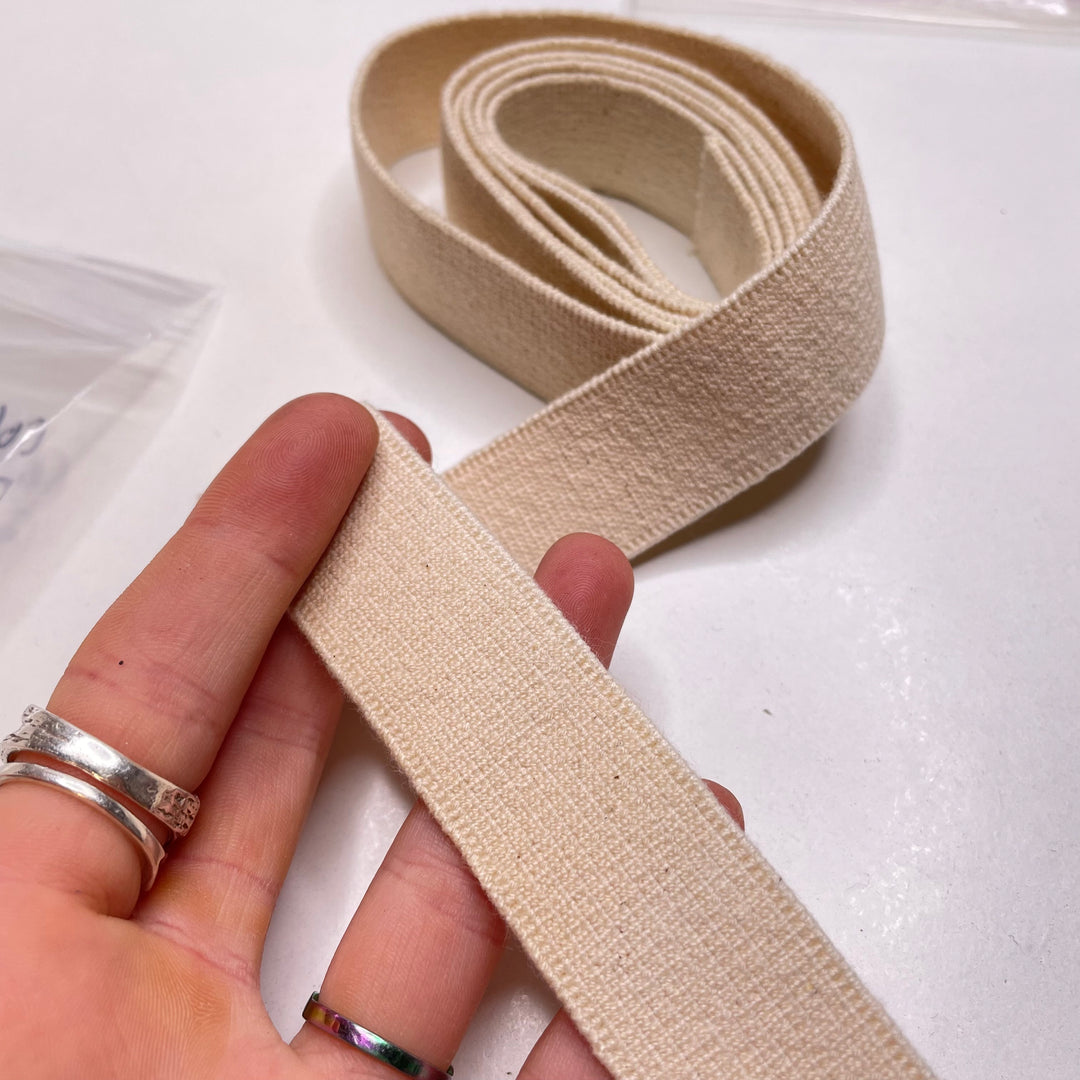 1" Braided Elastic - Beige - 1.3M Bundle (6730435559537)