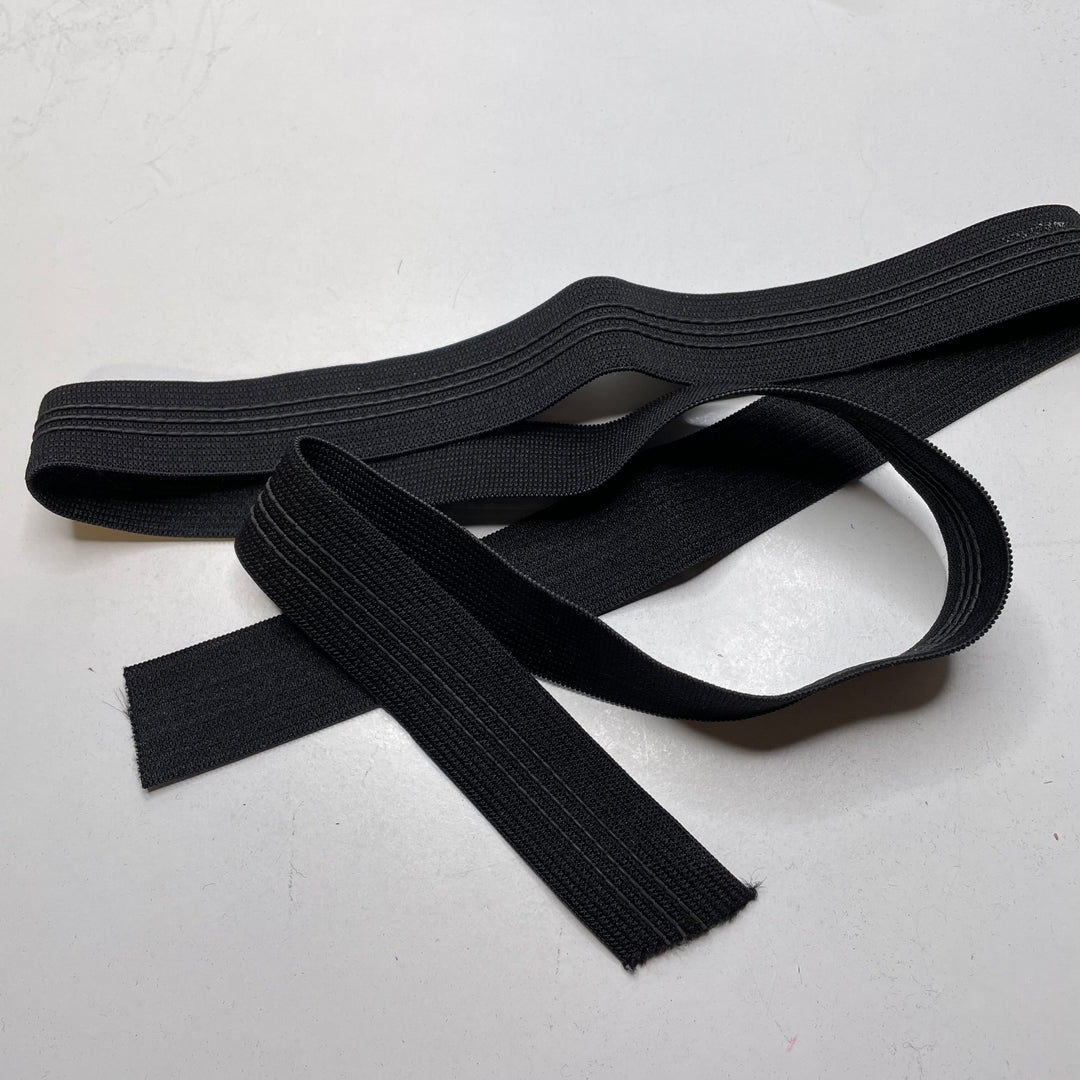 1" Knitted Elastic - Black - 0.95M Bundle