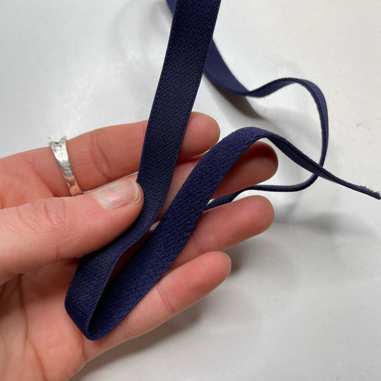 ½" Plush-Back Elastic - Navy - 1M