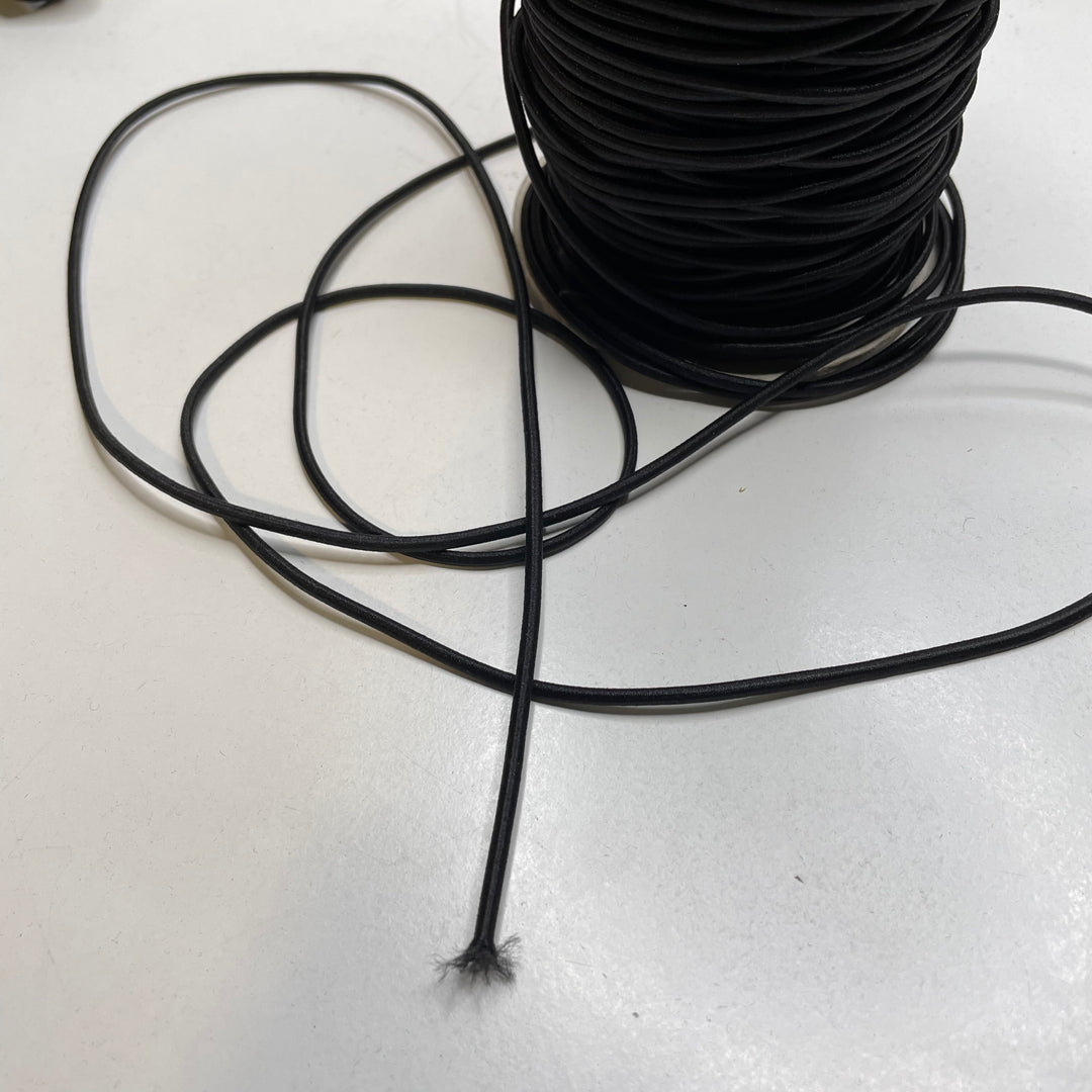⅛" Cord Elastic - Black - 1M