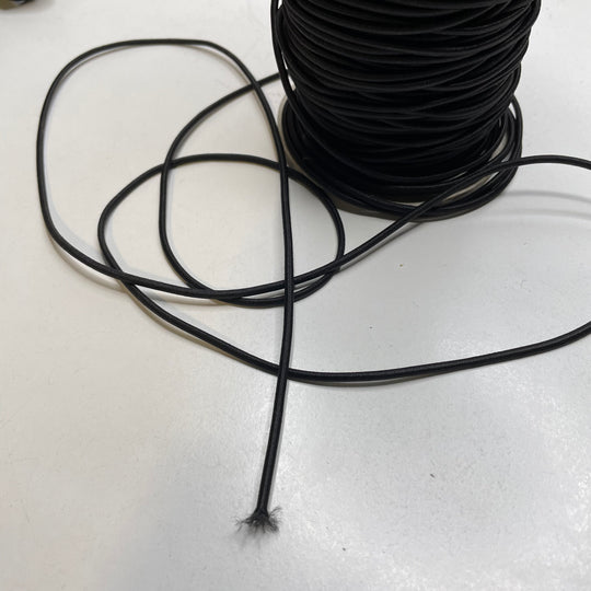 ⅛" Cord Elastic - Black - 1M