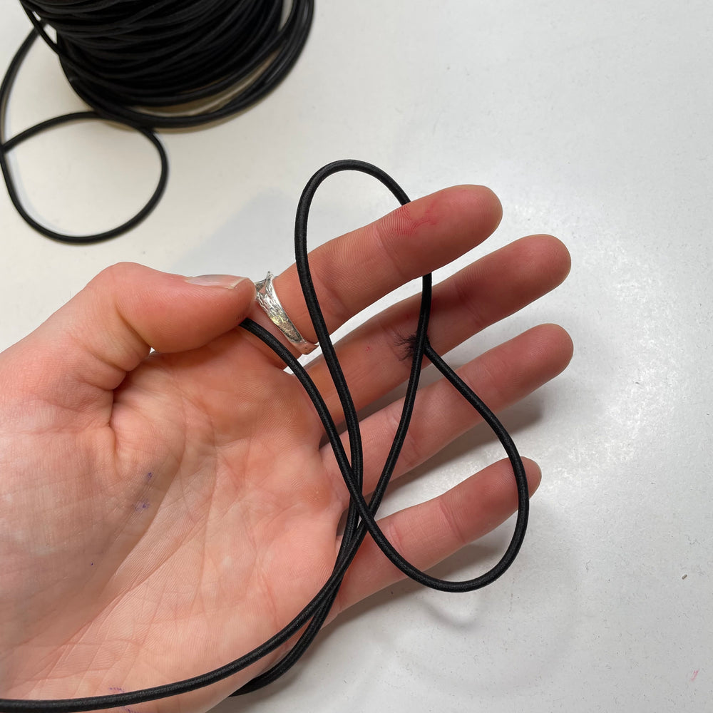 ⅛" Cord Elastic - Black - 1M