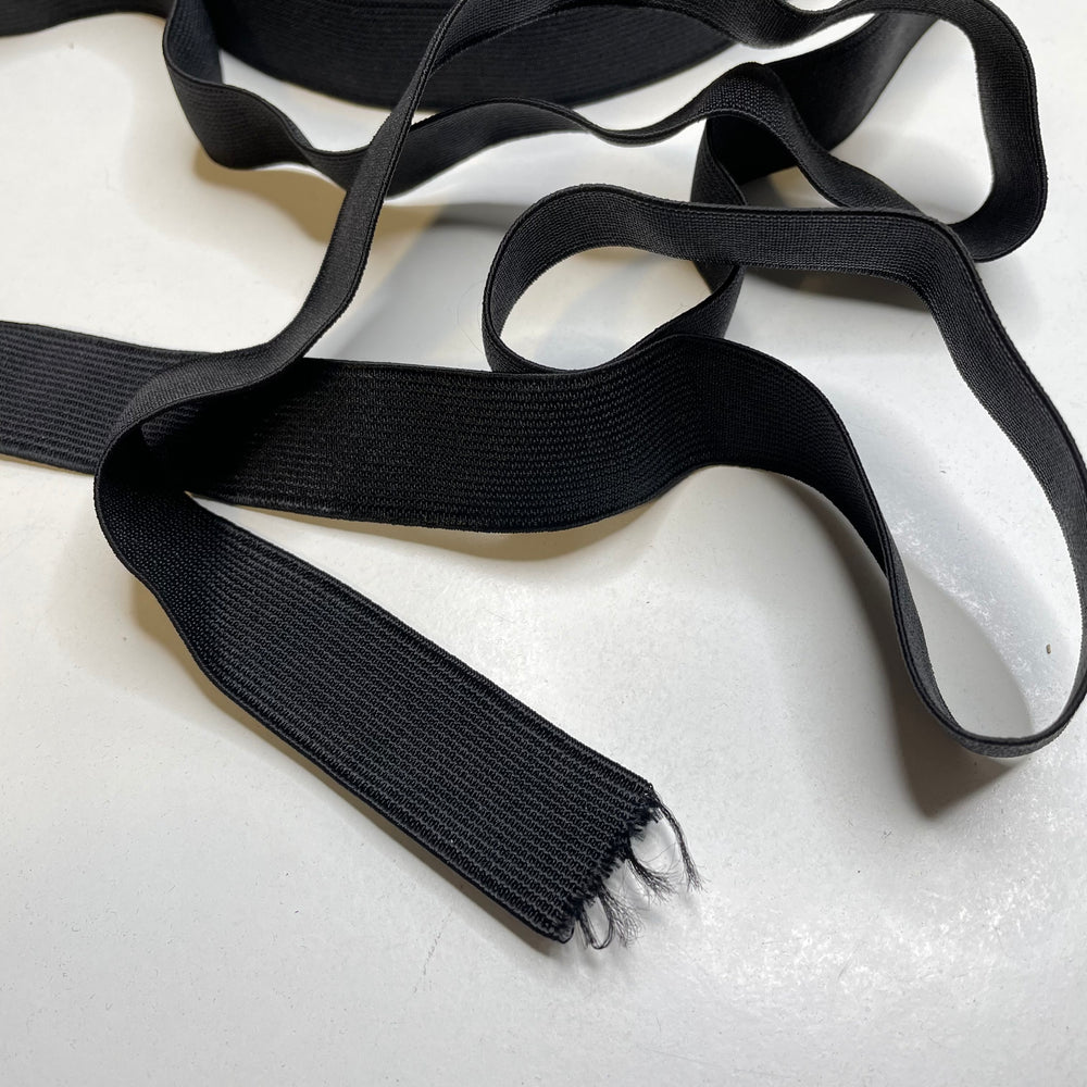 1" Knitted Elastic - Black - 1M
