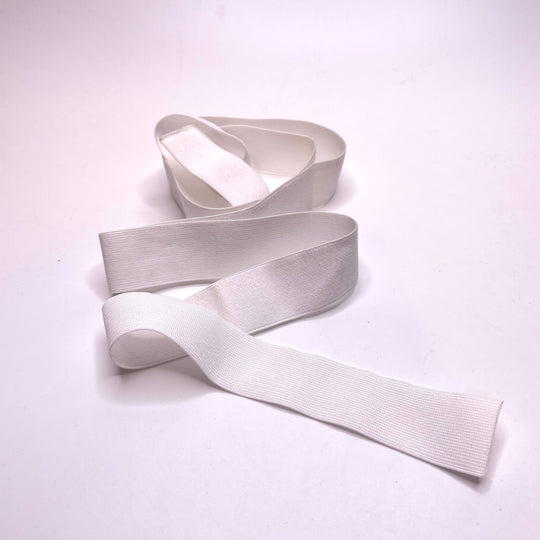 1" Plush-Back Elastic - White - 1M