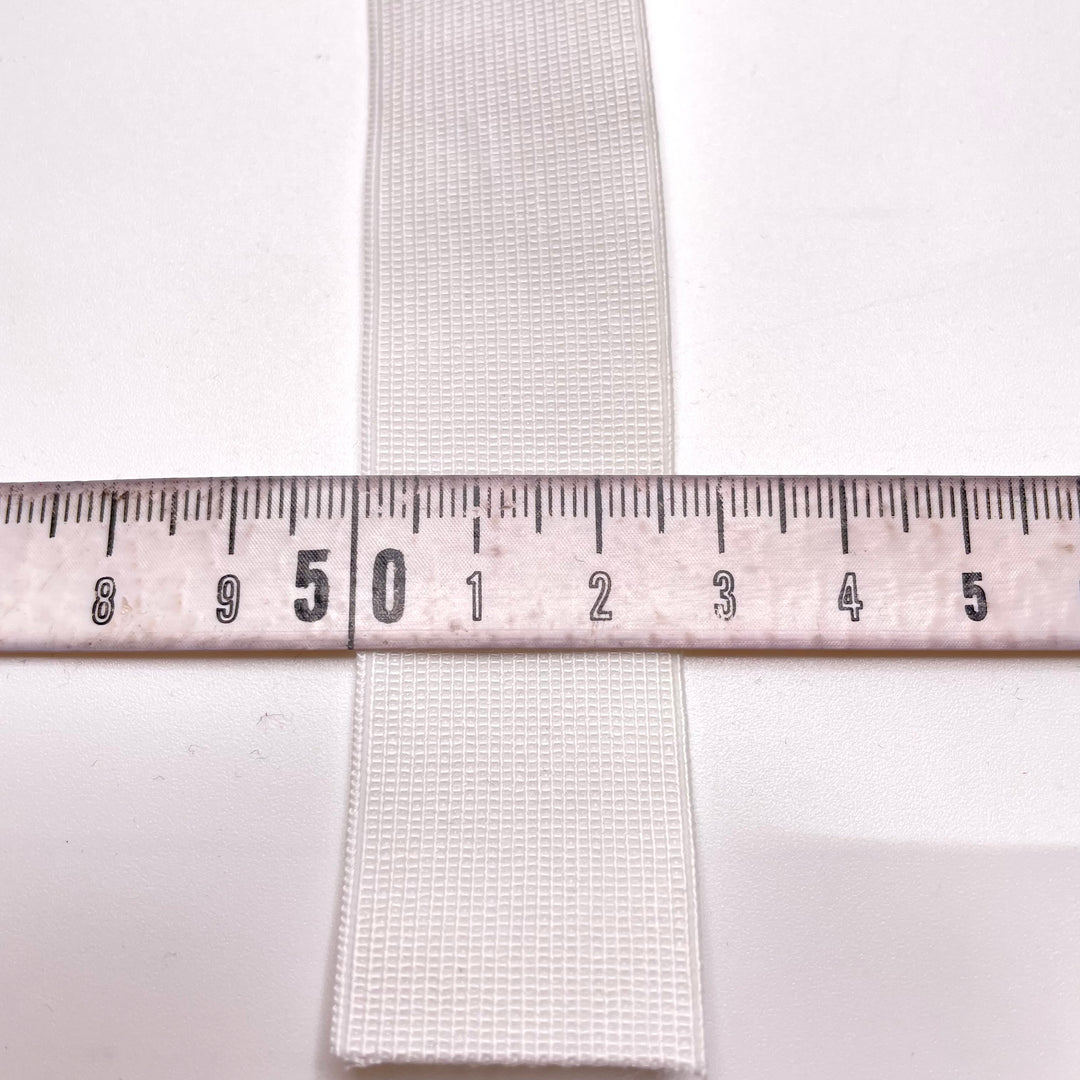 1" Plush-Back Elastic - White - 1M