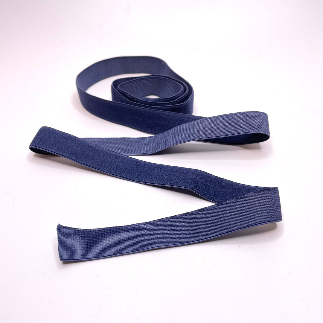 ¾" Plush-Back Elastic - Navy - 1M
