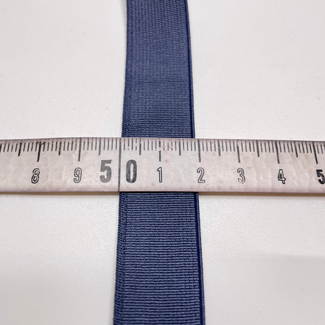 ¾" Plush-Back Elastic - Navy - 1M
