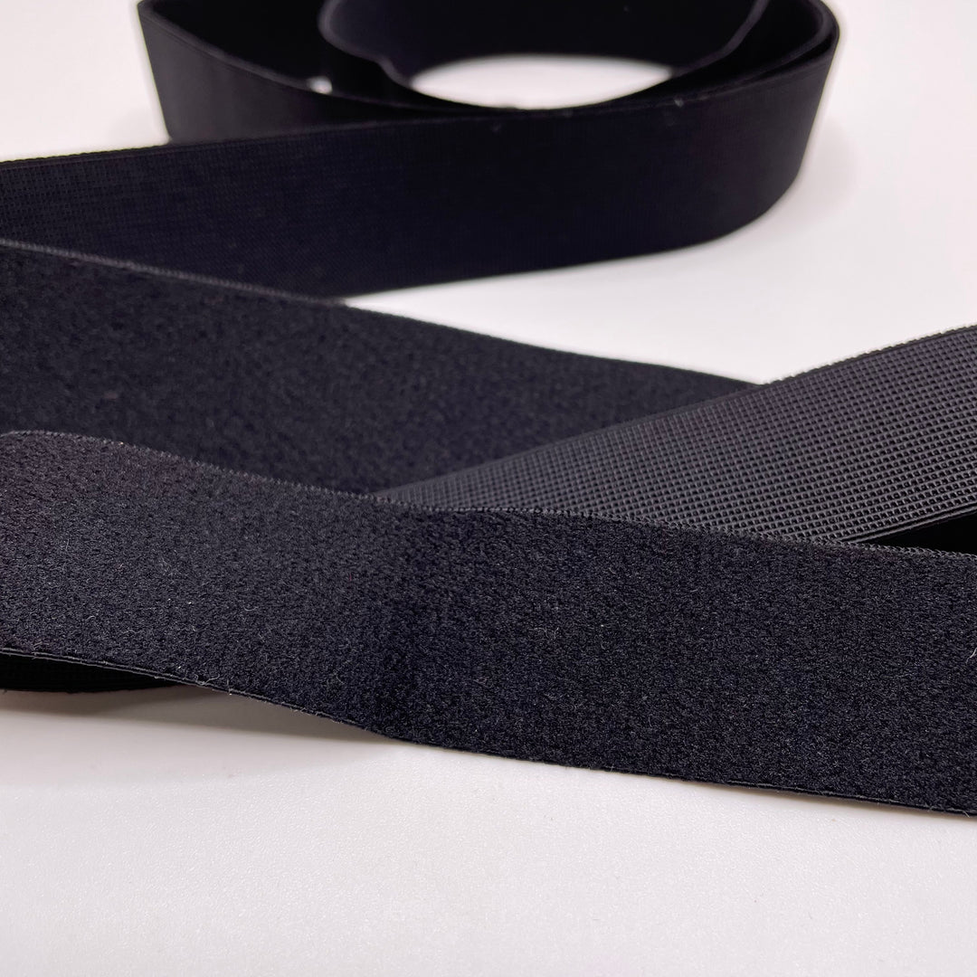 1" Plush-Back Elastic - Black - 1M