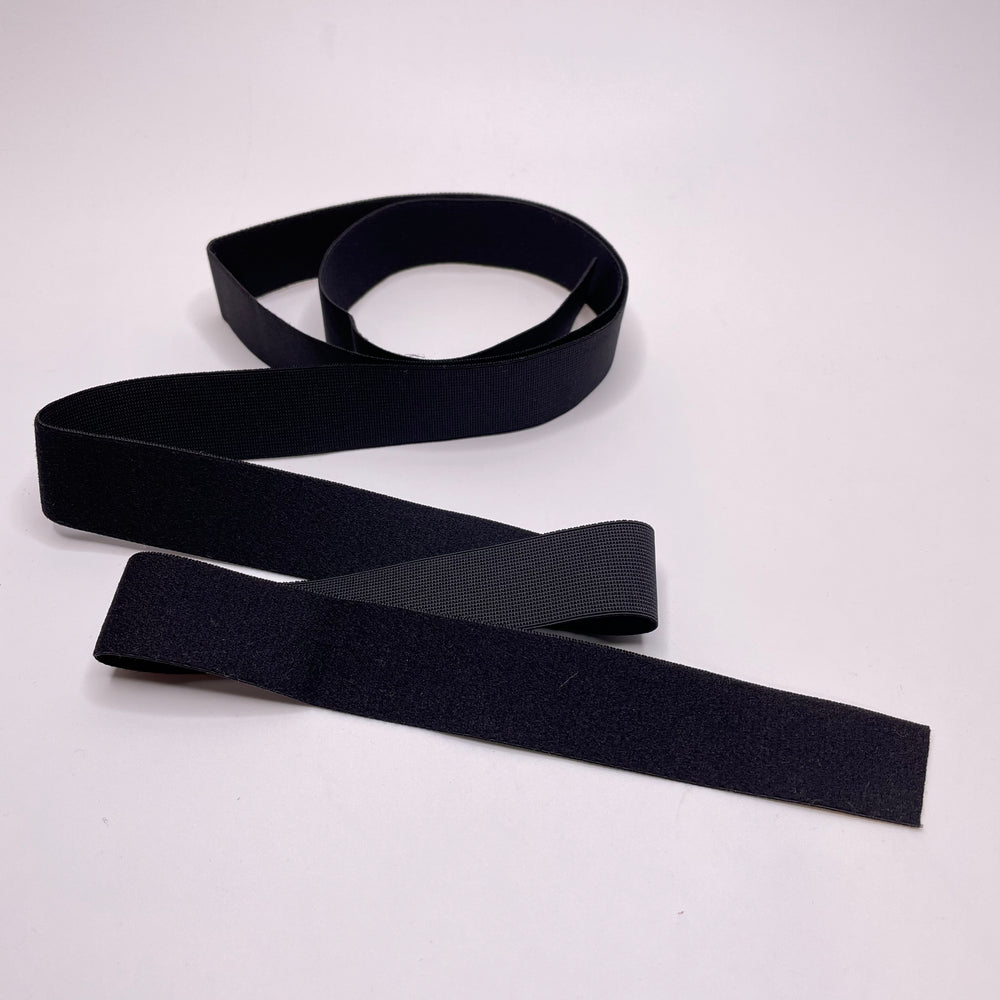 1" Plush-Back Elastic - Black - 1M