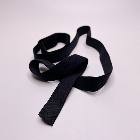 ¾" Plush-Back Elastic - Black - 1M