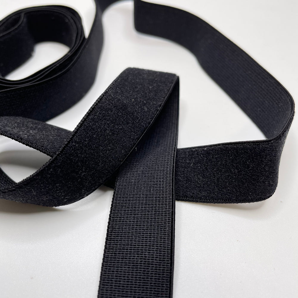 ¾" Plush-Back Elastic - Black - 1M