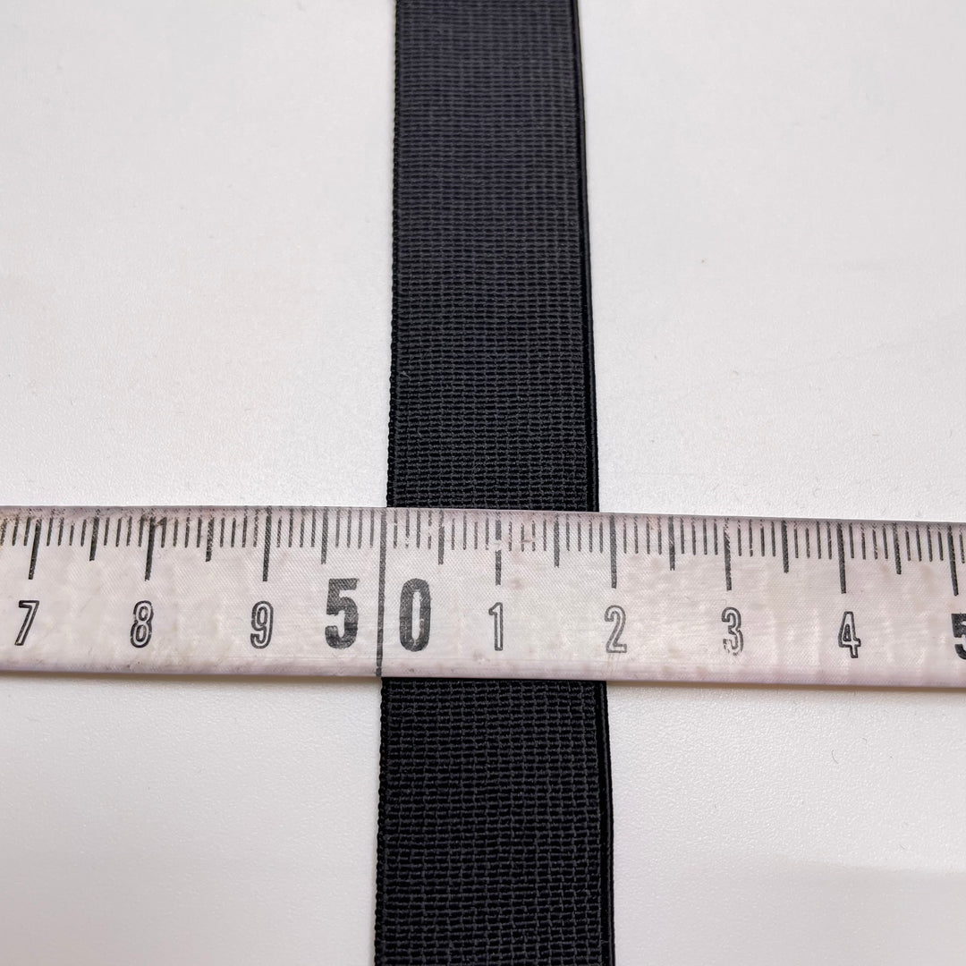 ¾" Plush-Back Elastic - Black - 1M