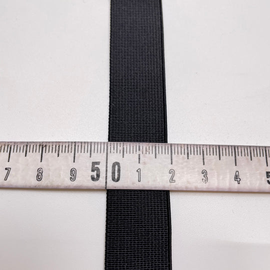 ¾" Plush-Back Elastic - Black - 1M