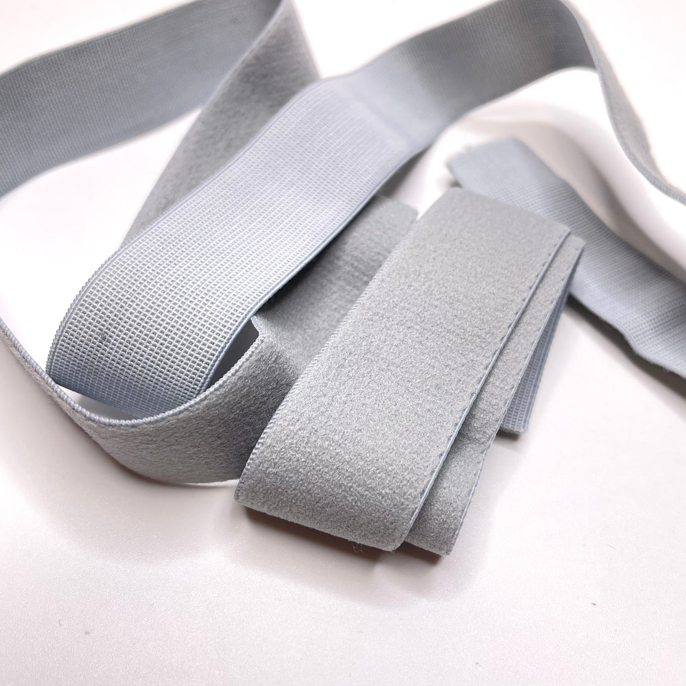 1" Plush-Back Elastic - Light Grey - 1M