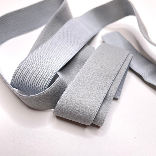 1" Plush-Back Elastic - Light Grey - 1M