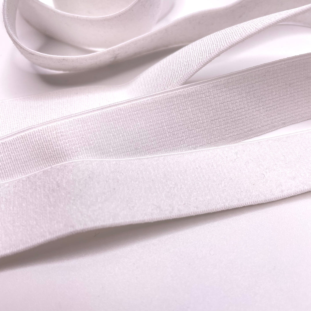 ¾" Plush-Back Elastic - White - 1M