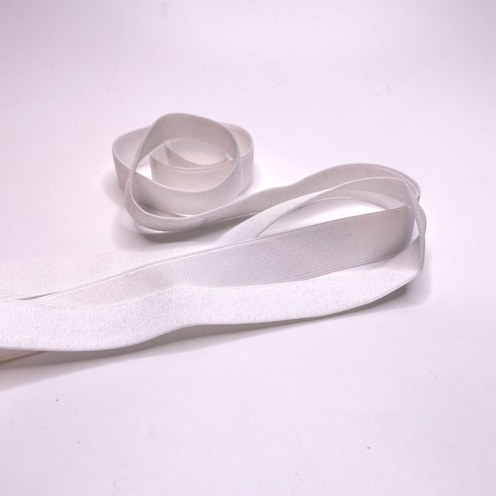 ¾" Plush-Back Elastic - White - 1M