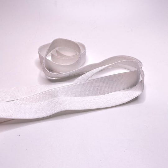 ¾" Plush-Back Elastic - White - 1M