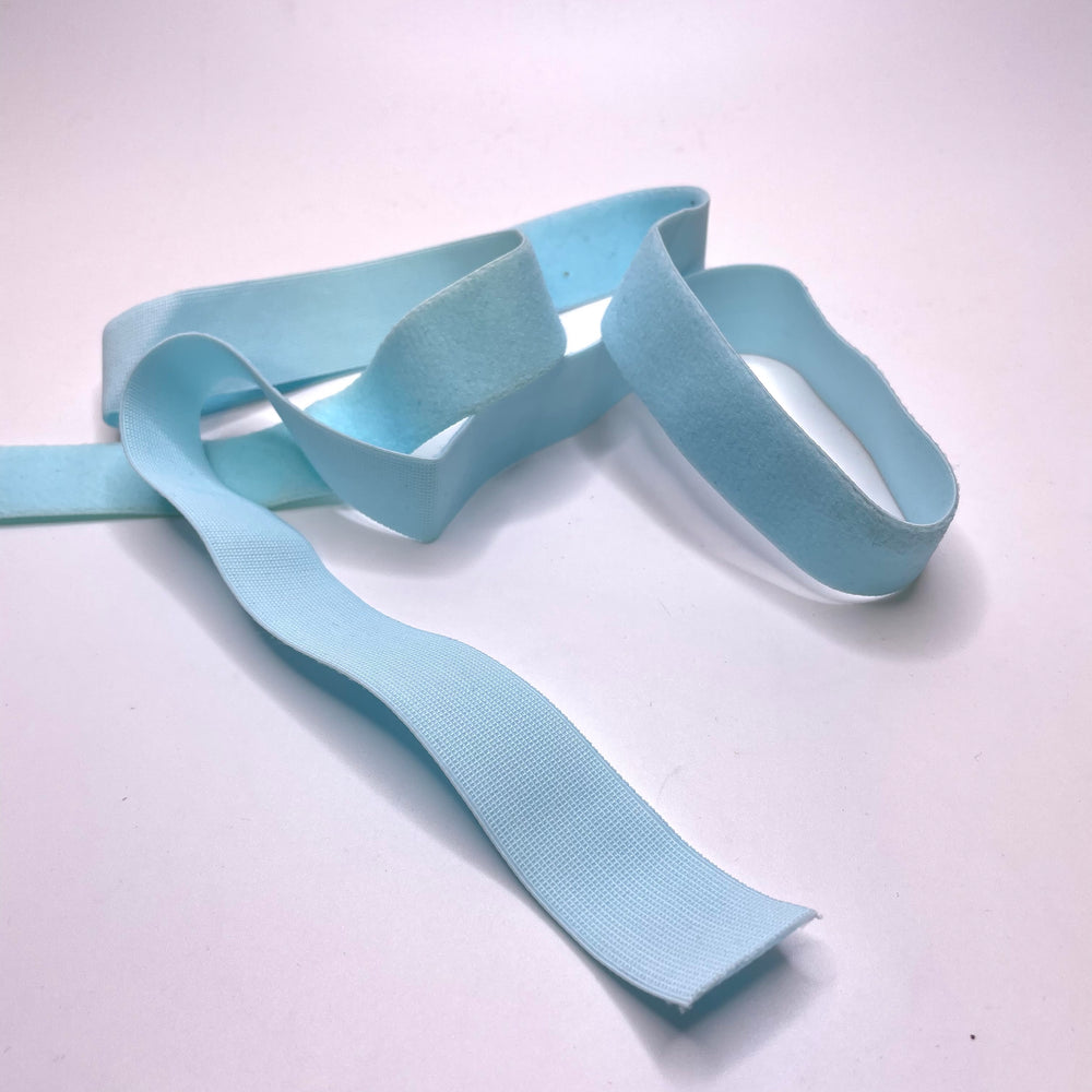 1" Plush-Back Elastic - Light Blue - 1M