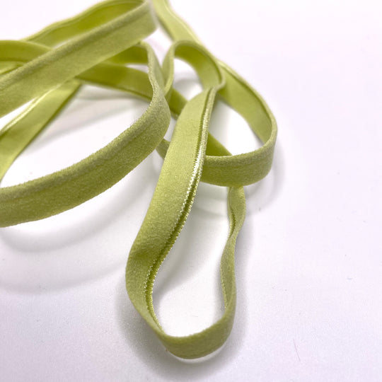 ¼" Plush Piped Edge Elastic - Light Bright Green - 1M