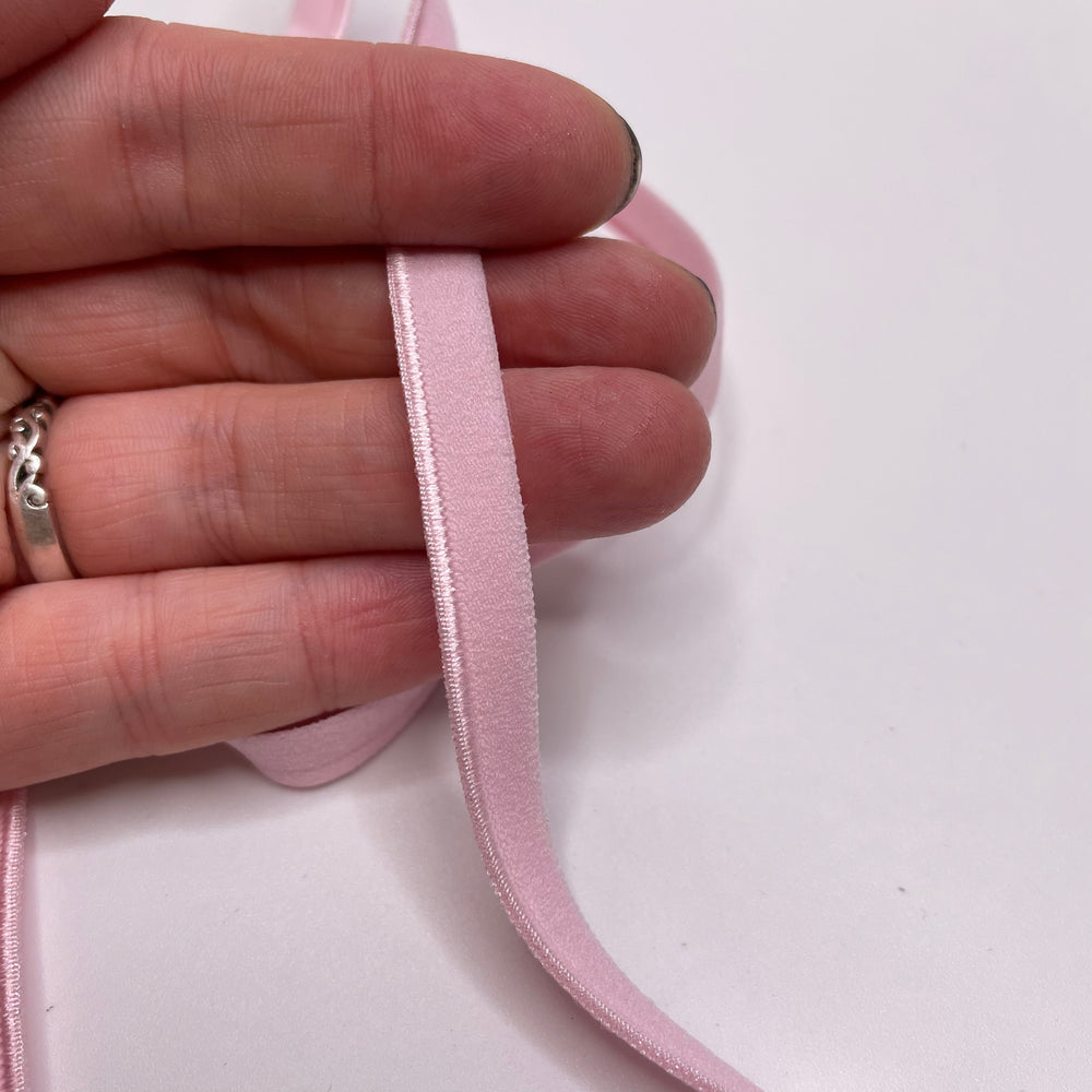 ¼" Plush Piped Edge Elastic - Light Pink - 1M