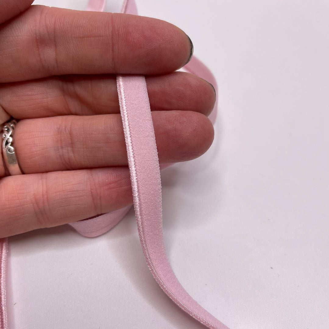 ¼" Plush Piped Edge Elastic - Light Pink - 1M