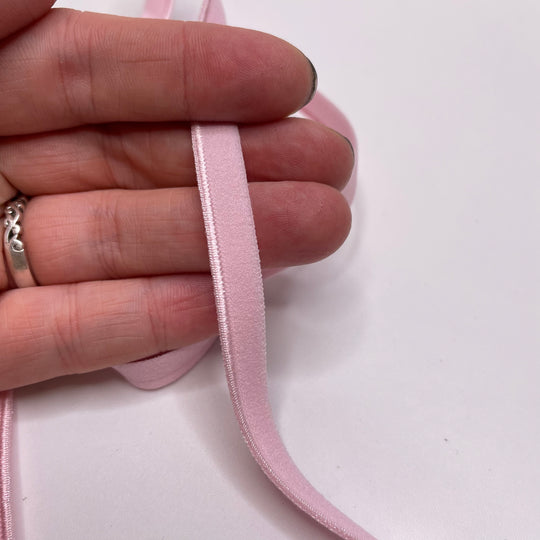 ¼" Plush Piped Edge Elastic - Light Pink - 1M